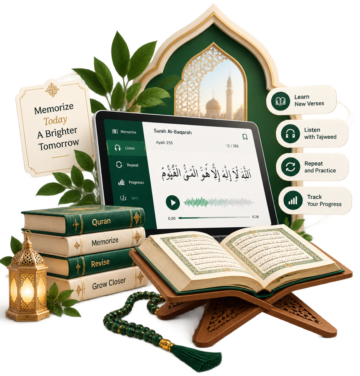 Student reviewing memorized Quran verses during an online Hifz lesson