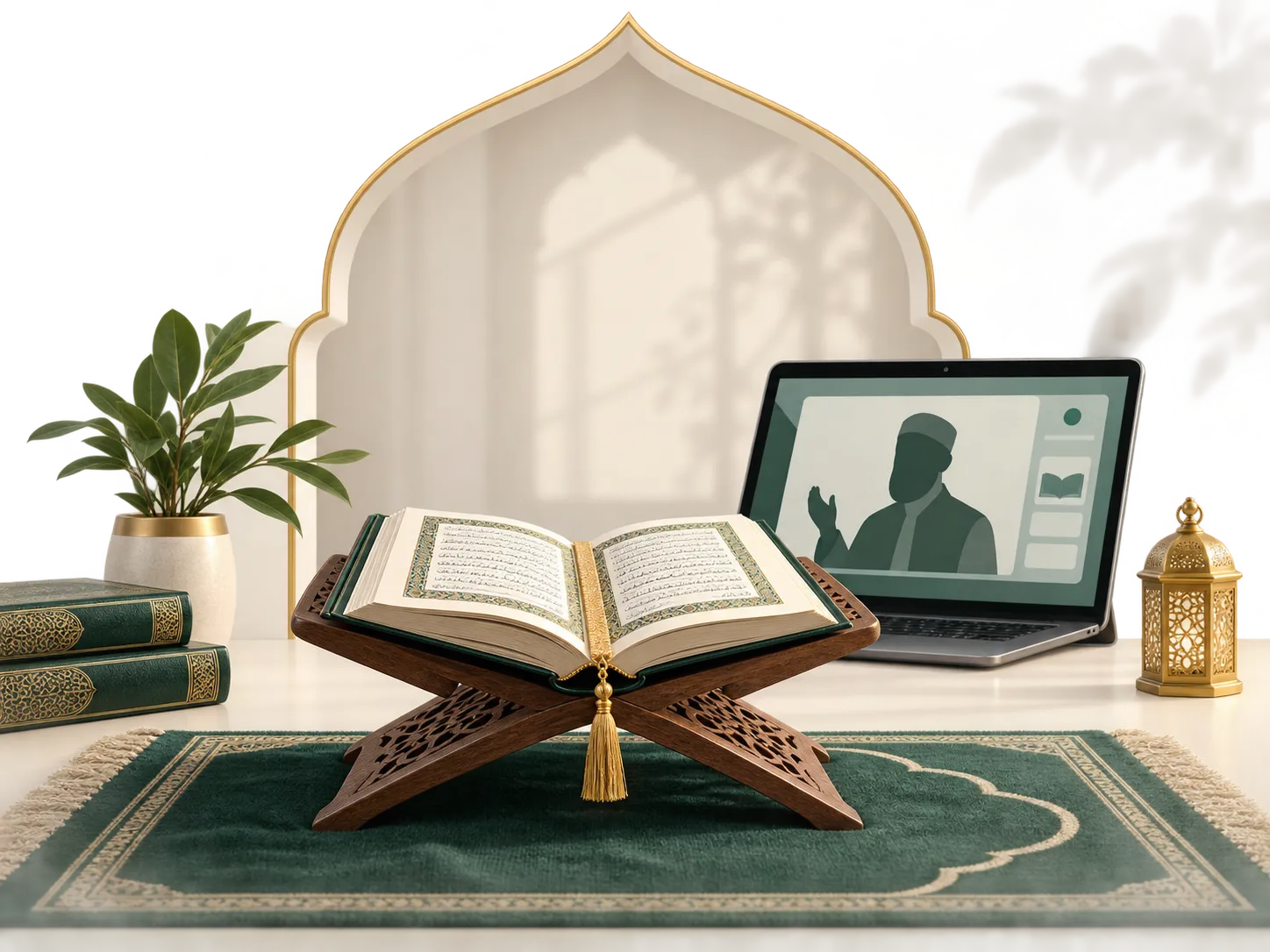 Student in a one-to-one online Quran lesson